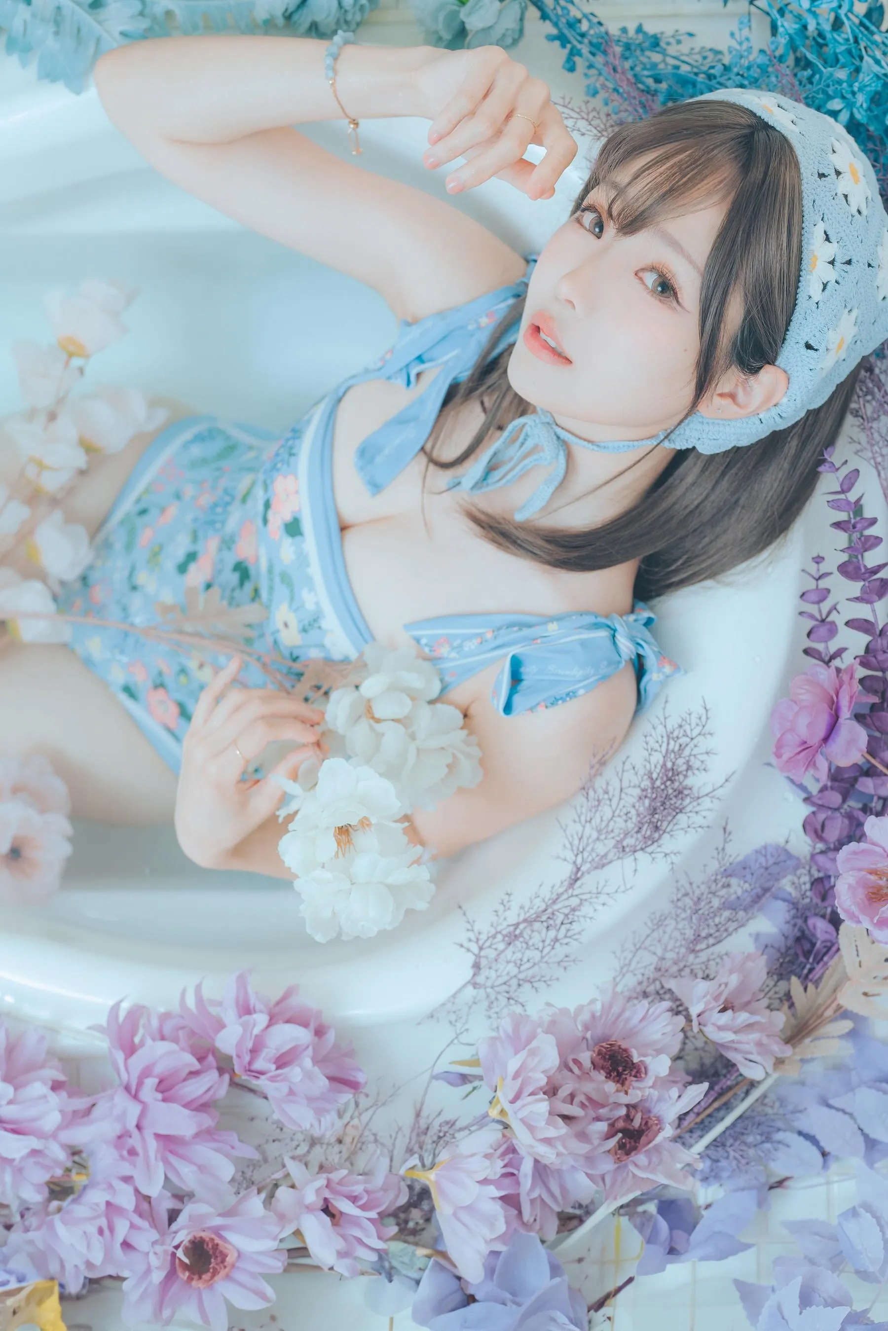 ElyEE子 – NO.122 2023.august D-復古水藍花 Vintage Aqua Blossom [39P]插图4